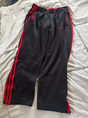 adidas Black and Red Climawarm Track Pants